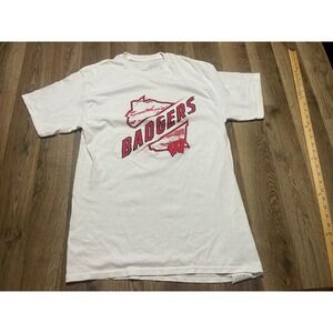 Box Seat Clothing Shirt, Men's Size Large, White, Wisconsin Badgers Apparel